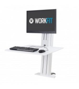 WorkFit-SR, Single Monitor, Sit-Stand Desktop Workstation (White)