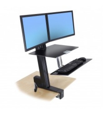 Workfit-S, Dual Monitor with Worksurface (Black)